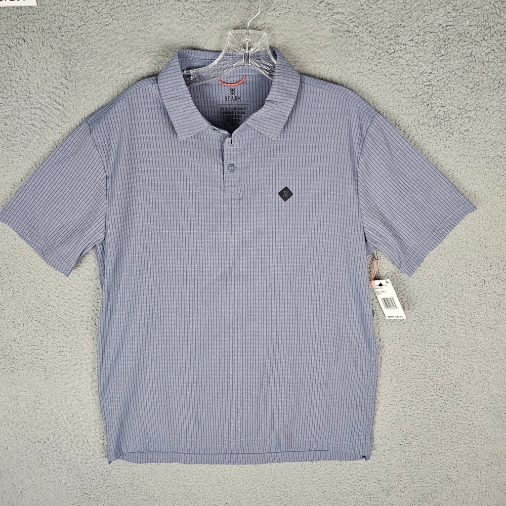 Roark Polo Mens Small Slate Bless Up RW673 Perforated Breathable Stretch NWT